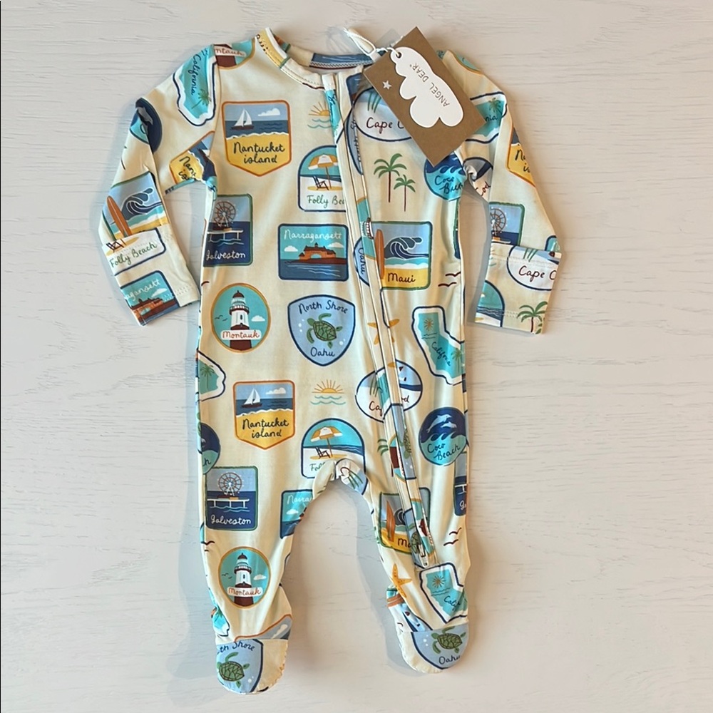 Angel Dear Bamboo Footie Beach Patches 3-6 months
